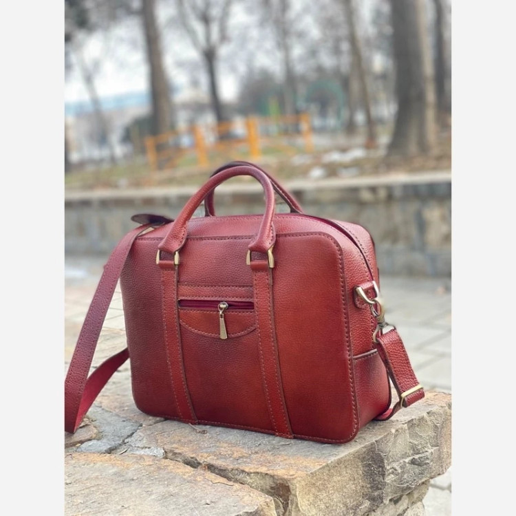 کیف اداری چرم طبیعی دستدوز و شیک